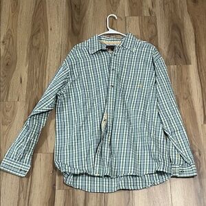 Ariat XXL Men's Green, Purple, and Yellow Plaid Casual Button Down Shirt